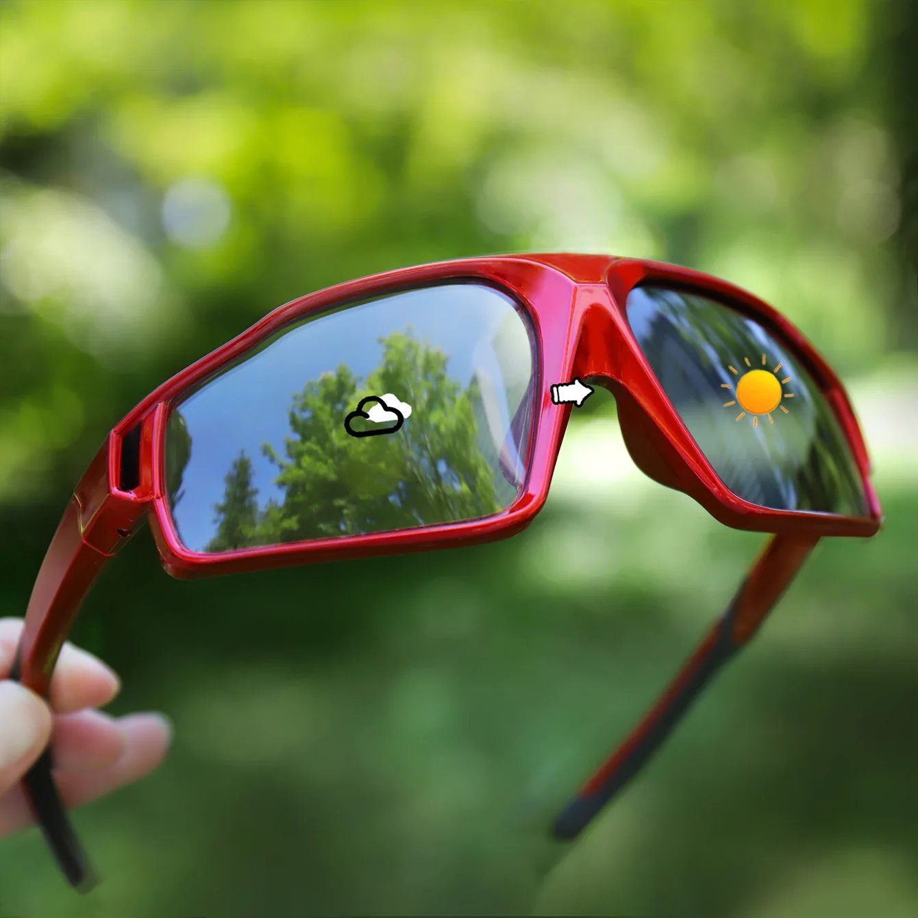 Unisex Photochromic Motorcycle Glasses Big Frame Outdoor Sports Cycling Running Hiking Driving Protective Goggles for Men Women