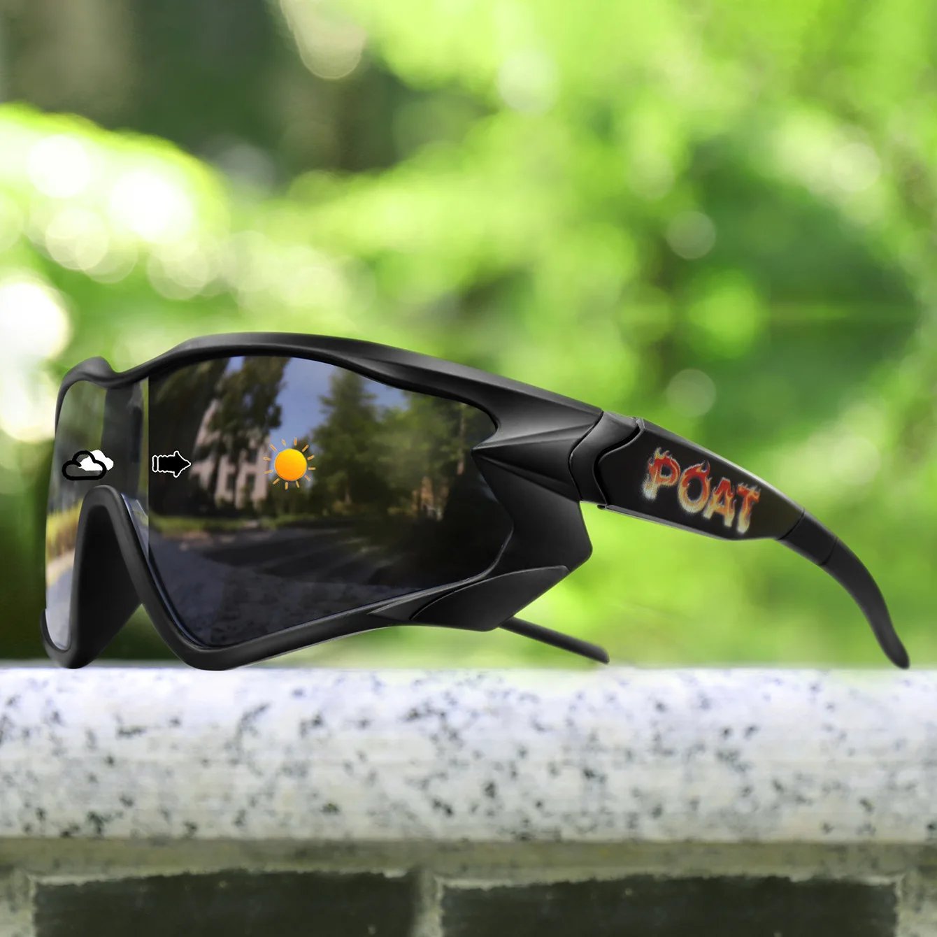 Unisex Photochromic Motorcycle Glasses Big Frame Outdoor Sports Cycling Running Hiking Driving Protective Goggles for Men Women