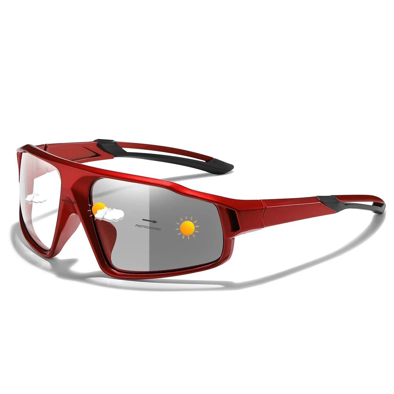 Unisex Photochromic Motorcycle Glasses Big Frame Outdoor Sports Cycling Running Hiking Driving Protective Goggles for Men Women