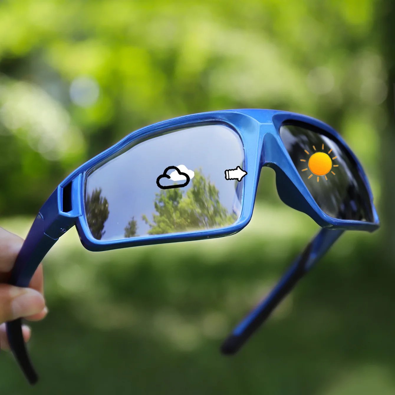 Unisex Photochromic Motorcycle Glasses Big Frame Outdoor Sports Cycling Running Hiking Driving Protective Goggles for Men Women