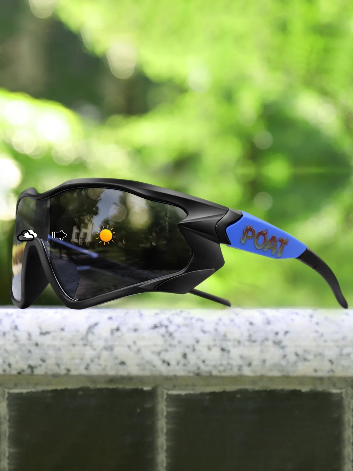 Unisex Photochromic Motorcycle Glasses Big Frame Outdoor Sports Cycling Running Hiking Driving Protective Goggles for Men Women