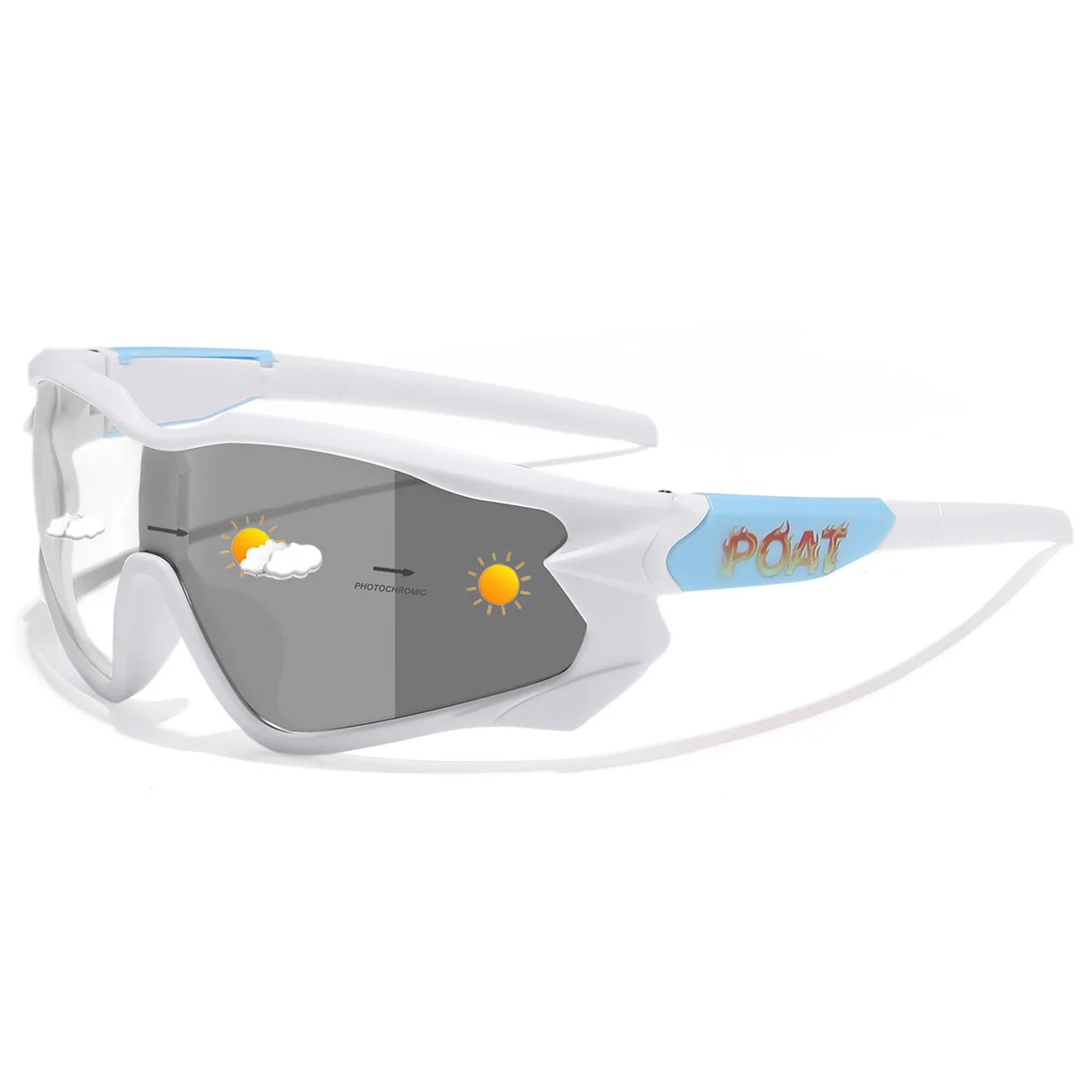 Unisex Photochromic Motorcycle Glasses Big Frame Outdoor Sports Cycling Running Hiking Driving Protective Goggles for Men Women