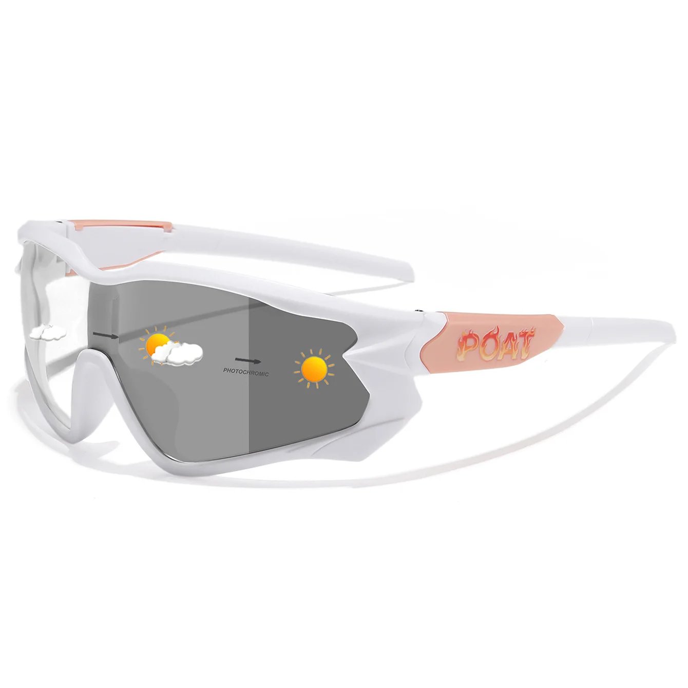 Unisex Photochromic Motorcycle Glasses Big Frame Outdoor Sports Cycling Running Hiking Driving Protective Goggles for Men Women