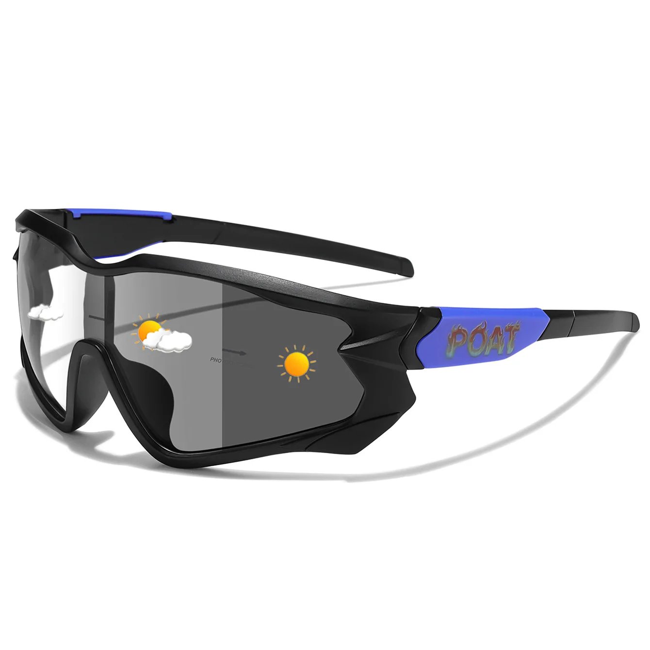 Unisex Photochromic Motorcycle Glasses Big Frame Outdoor Sports Cycling Running Hiking Driving Protective Goggles for Men Women
