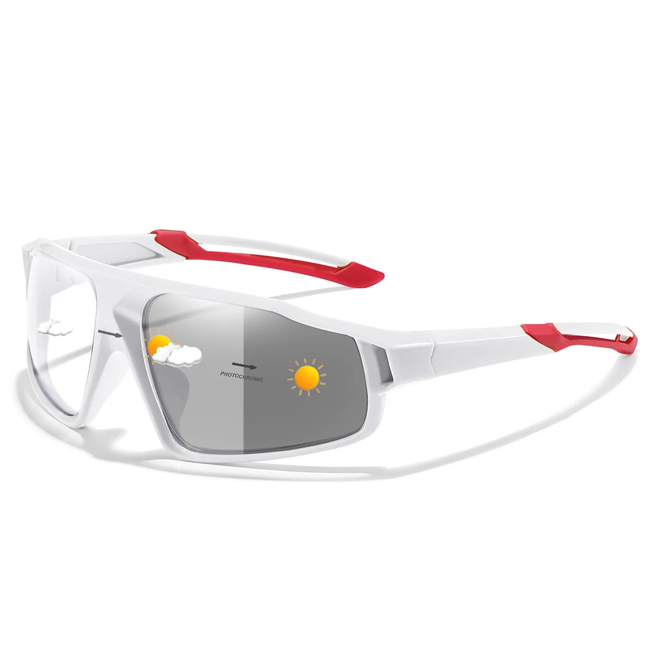 Unisex Photochromic Motorcycle Glasses Big Frame Outdoor Sports Cycling Running Hiking Driving Protective Goggles for Men Women