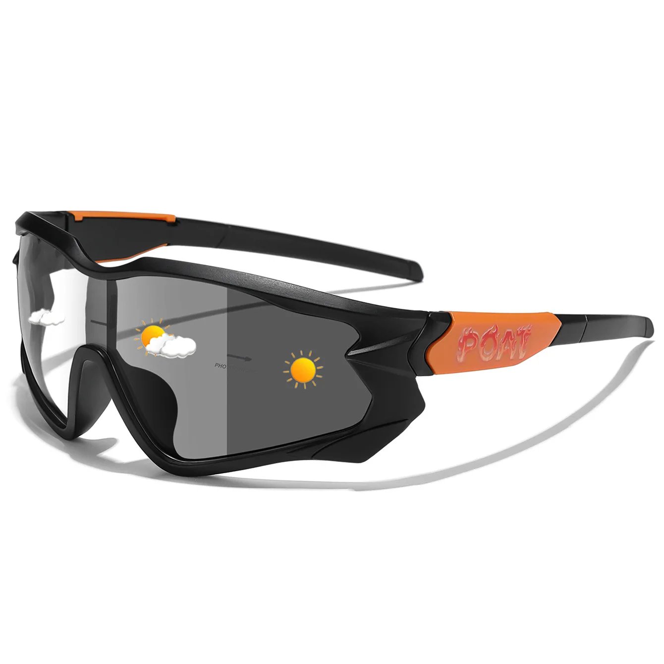 Unisex Photochromic Motorcycle Glasses Big Frame Outdoor Sports Cycling Running Hiking Driving Protective Goggles for Men Women