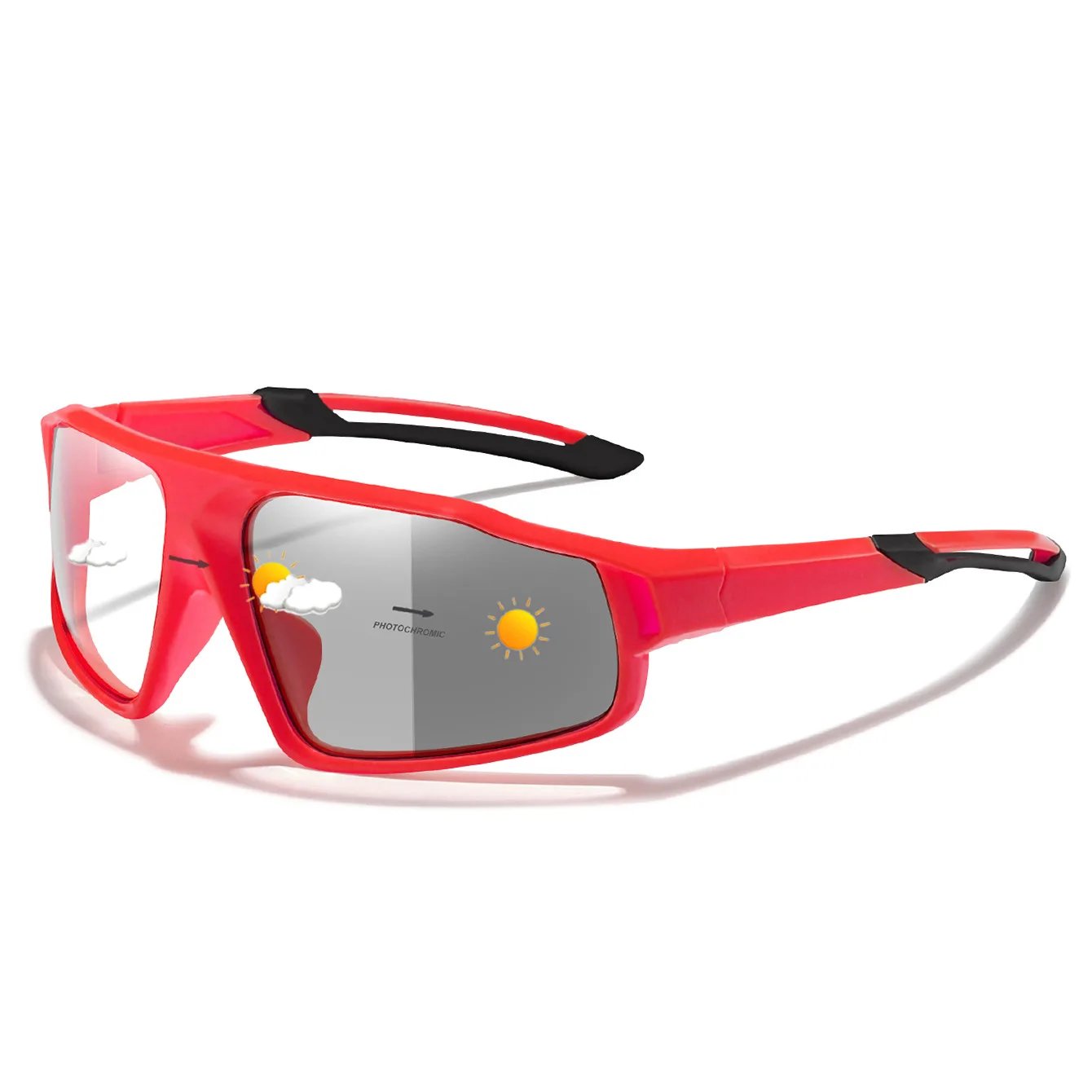 Unisex Photochromic Motorcycle Glasses Big Frame Outdoor Sports Cycling Running Hiking Driving Protective Goggles for Men Women