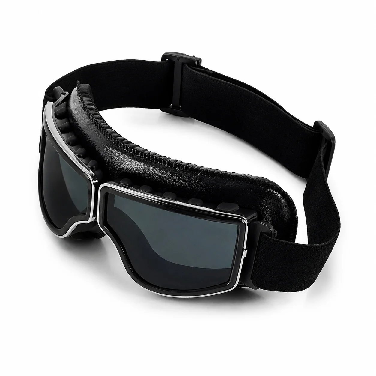 Vintage Motorcycle Goggles for Men Women, Retro Riding Goggles with UV Protection, Anti-Fog Clear Lens, Windproof Dustproof Scratch-Resistant, Adjustable Strap