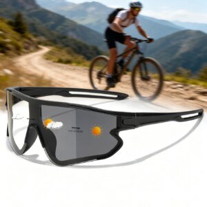 Men Women Photochromic Motorcycle Glasses Outdoor Sports Big Frame Windproof Cycling Running Hiking Goggles