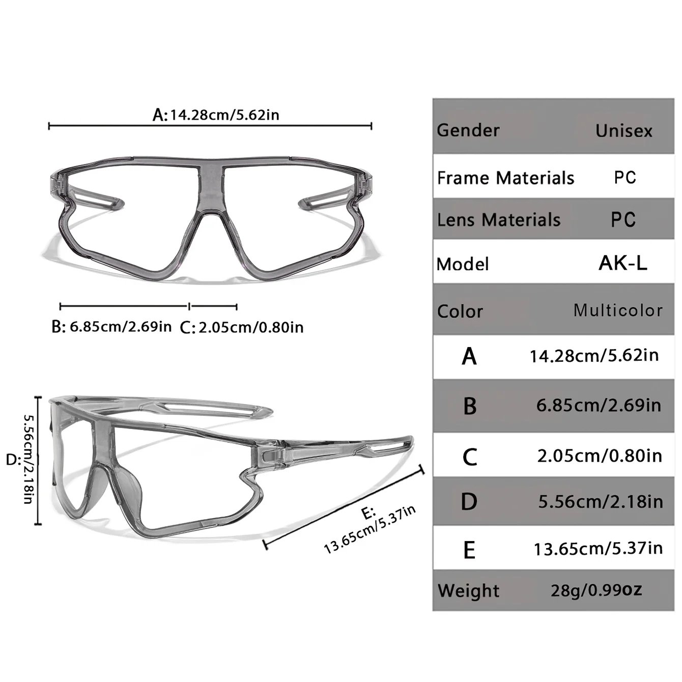 Men Women Photochromic Motorcycle Glasses Outdoor Sports Big Frame Windproof Cycling Running Hiking Goggles