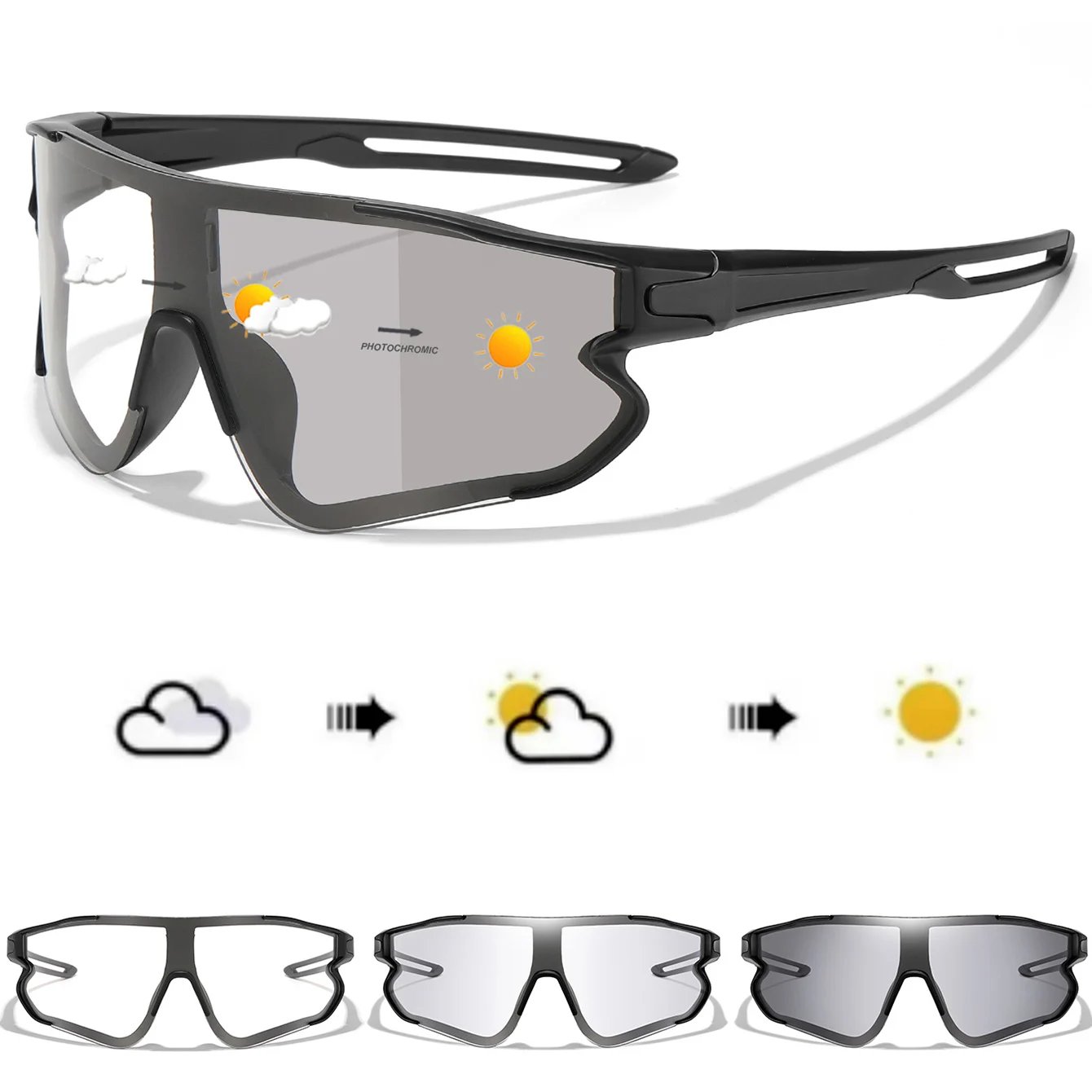 Men Women Photochromic Motorcycle Glasses Outdoor Sports Big Frame Windproof Cycling Running Hiking Goggles Men Women Photochromic Motorcycle Glasses Outdoor Sports Big Frame Windproof Cycling Running Hiking Goggles