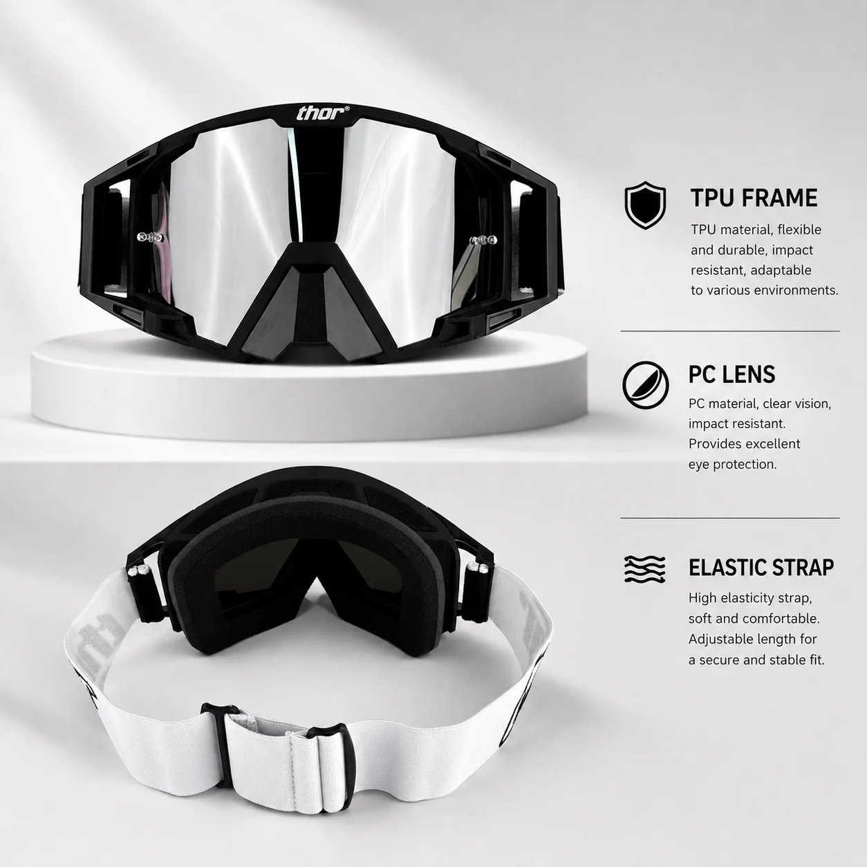 New Colors Motocross Goggles for Off-Road Riding Skiing Sport Eye Wear Compatible with MX Helmet Motorcycle ATV DH MTB
