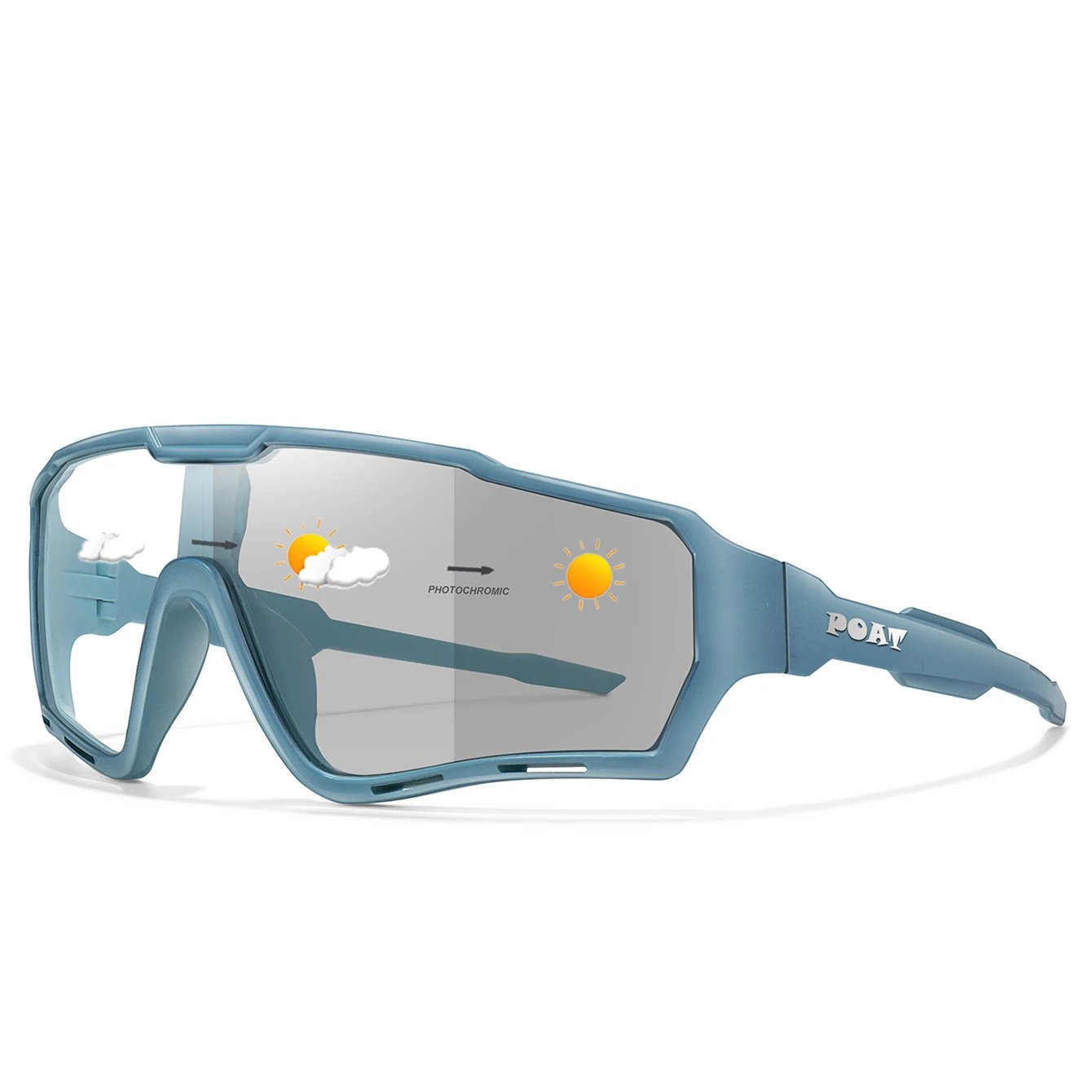 POAT Brand Motorcycle Photochromic Windproof Sunglasses Men MTB Bike Bicycle Eyewear Sports Cycling Fishing Running Glasses