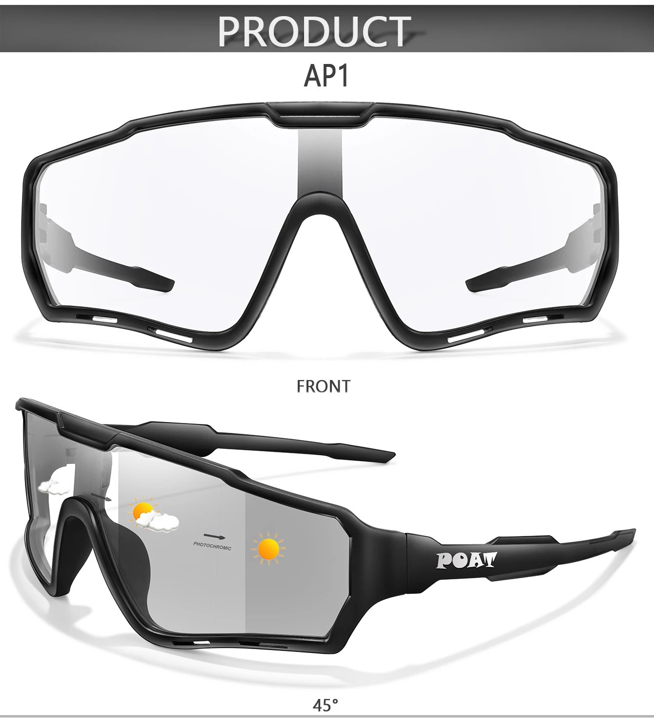 POAT Brand Motorcycle Photochromic Windproof Sunglasses Men MTB Bike Bicycle Eyewear Sports Cycling Fishing Running Glasses POAT Brand Motorcycle Photochromic Windproof Sunglasses Men MTB Bike Bicycle Eyewear Sports Cycling Fishing Running Glasses
