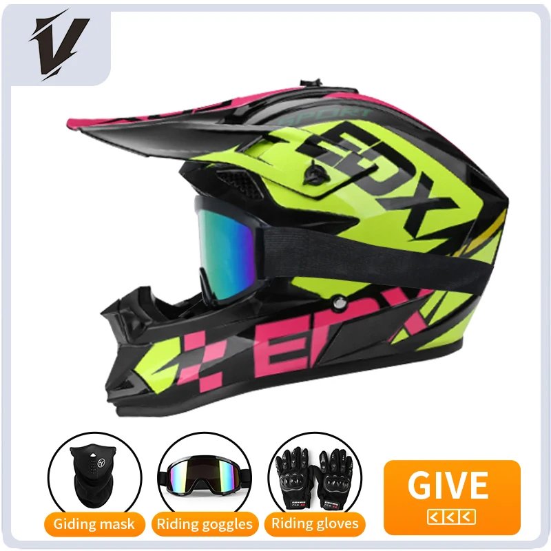 Full Face Motorcycle Helmet Motorcycle Motocross Race Downhill AM DH Children Adult Universal Helmet with 3 Piece Gift
