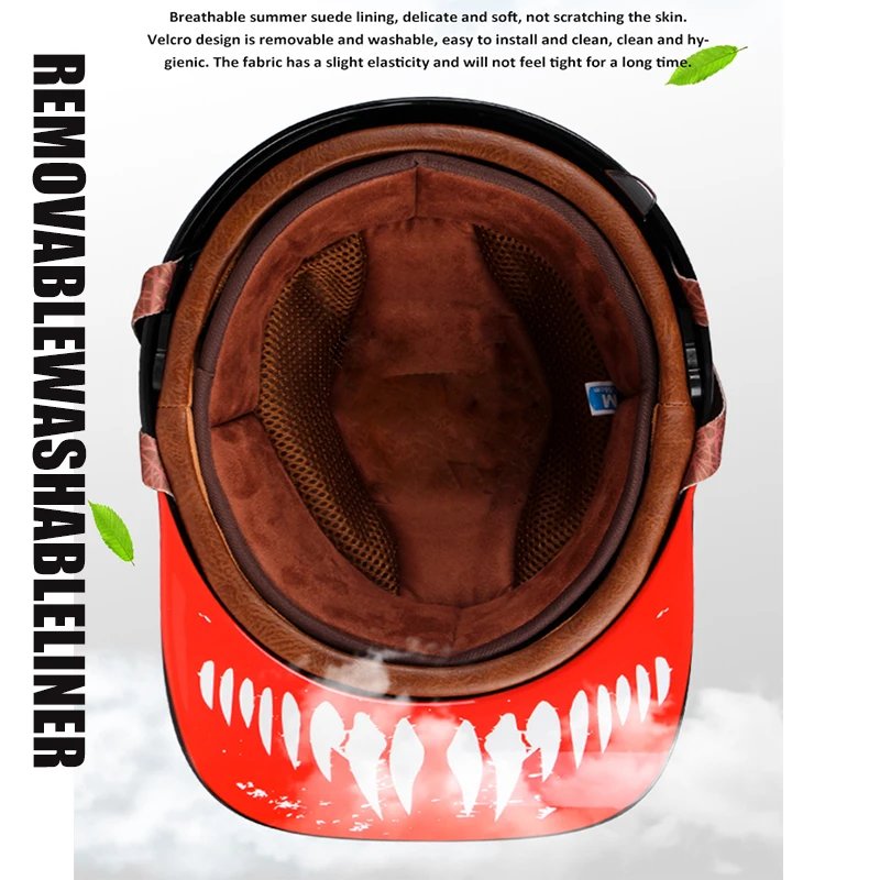 Adult Open Face Summer Retro Motorcycle Vintage Half Helmet Baseball Cap Helmets Children Riding Motocross Men Women