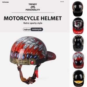Adult Open Face Summer Retro Motorcycle Vintage Half Helmet Baseball Cap Helmets Children Riding Motocross Men Women