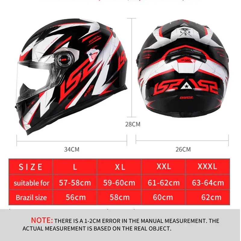 LS2 FF358 Motorcycle Helmet LS2 Draze Full Face Helmet Men Women ABS Shell Motorbike Racing Helmet Cascos Para Moto ECE Approved