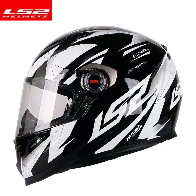 LS2 FF358 Motorcycle Helmet LS2 Draze Full Face Helmet Men Women ABS Shell Motorbike Racing Helmet Cascos Para Moto ECE Approved