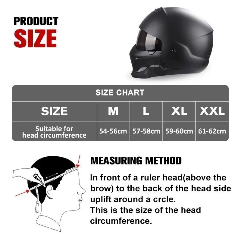 Combination Helmet Detachable Multi-purpose Combination Helmet Motorcycle Locomotive Personality Half Predator Helmet