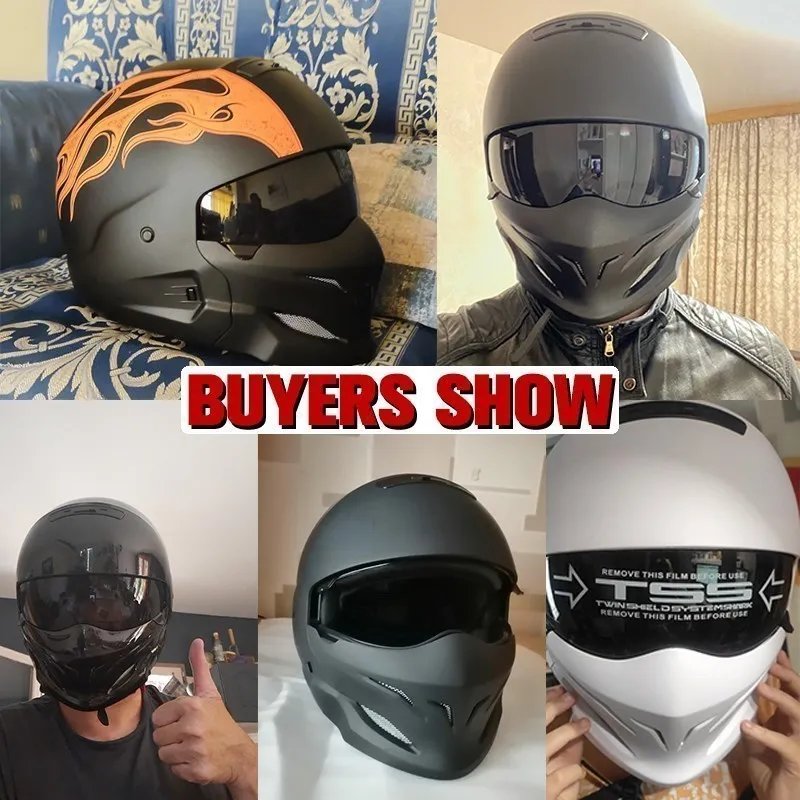 Combination Helmet Detachable Multi-purpose Combination Helmet Motorcycle Locomotive Personality Half Predator Helmet