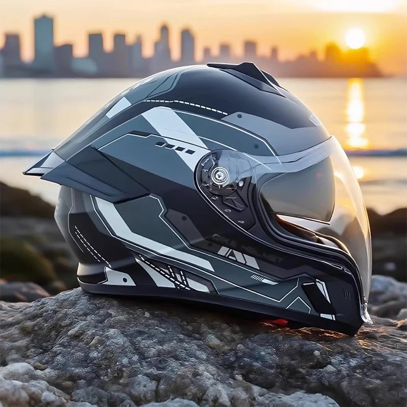 DOT 3C Certified Adult Modular Full Face Motorcycle Helmet Dual Sunshade Lenses Anti-UV Quick Release Helmet Casco Capacete