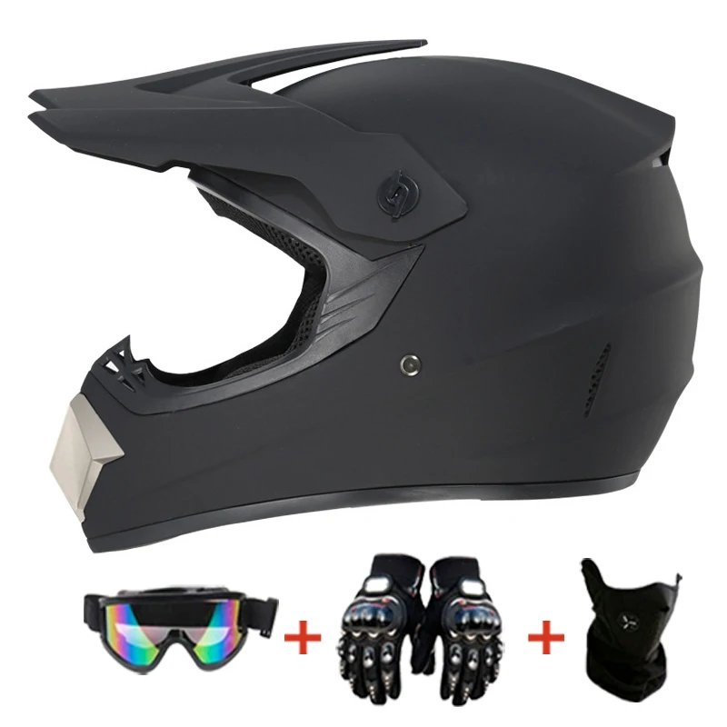 Kids and Youth Full-Face Motorcycle Helmets, Dirt Bike Gear, Off-Road Goggles, and Cycling Protective Gloves