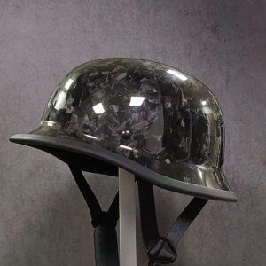 Carbon Fiber Vintage Ladle Helmet DOT Certified Motorcycle Helmet Cruise Motorcycle German Soldier Helmet Half Helmet