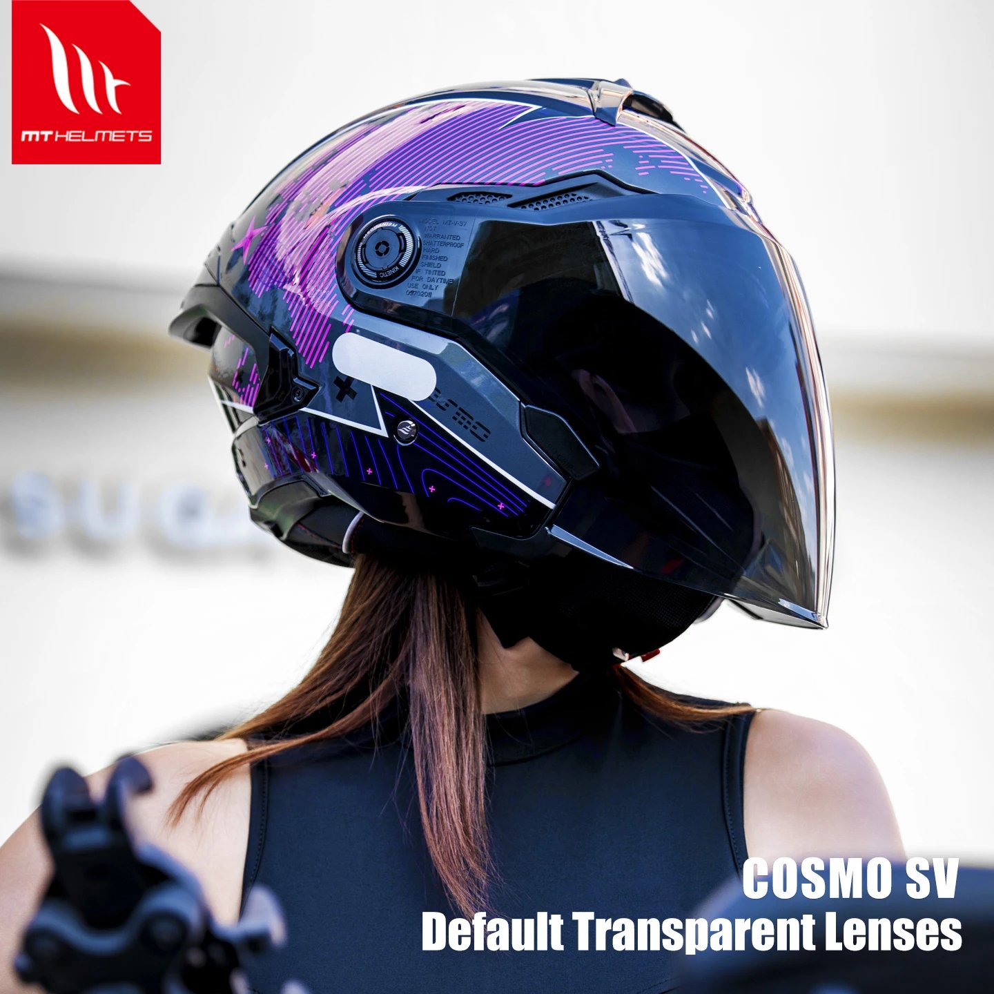 MT Motorcycle Helmet MT Cosmo SV 3/4 Open Face Helmet Men Women Breathable Double Lenses Tail Jet Scooter Motorbike Half Helmets