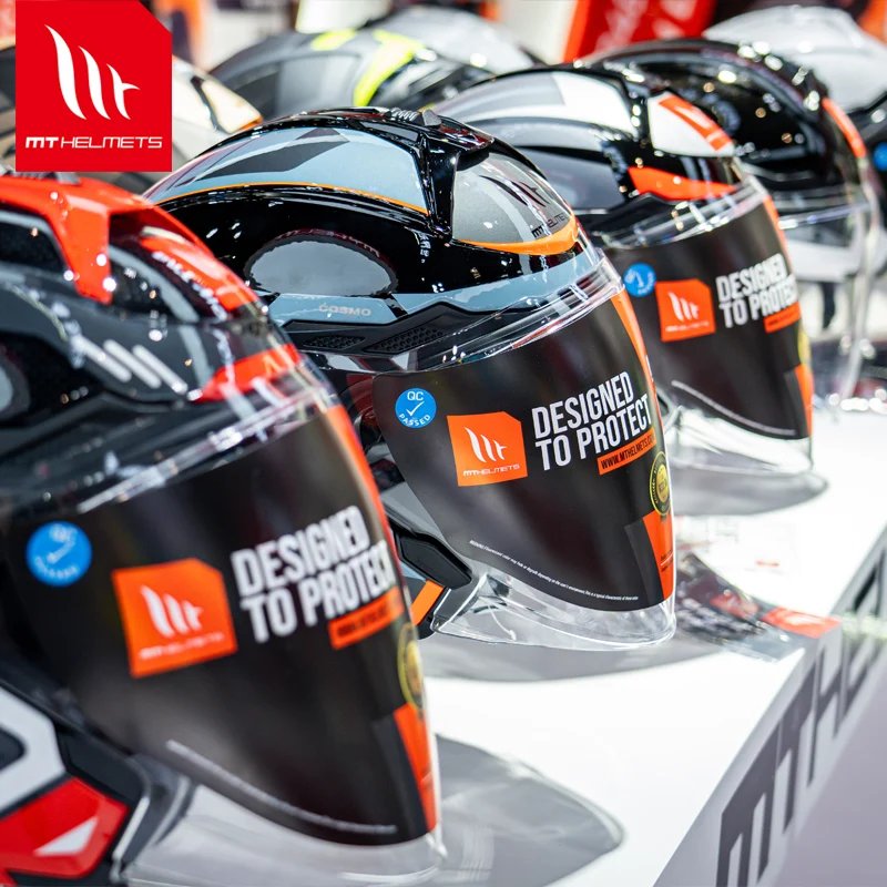 MT Motorcycle Helmet MT Cosmo SV 3/4 Open Face Helmet Men Women Breathable Double Lenses Tail Jet Scooter Motorbike Half Helmets