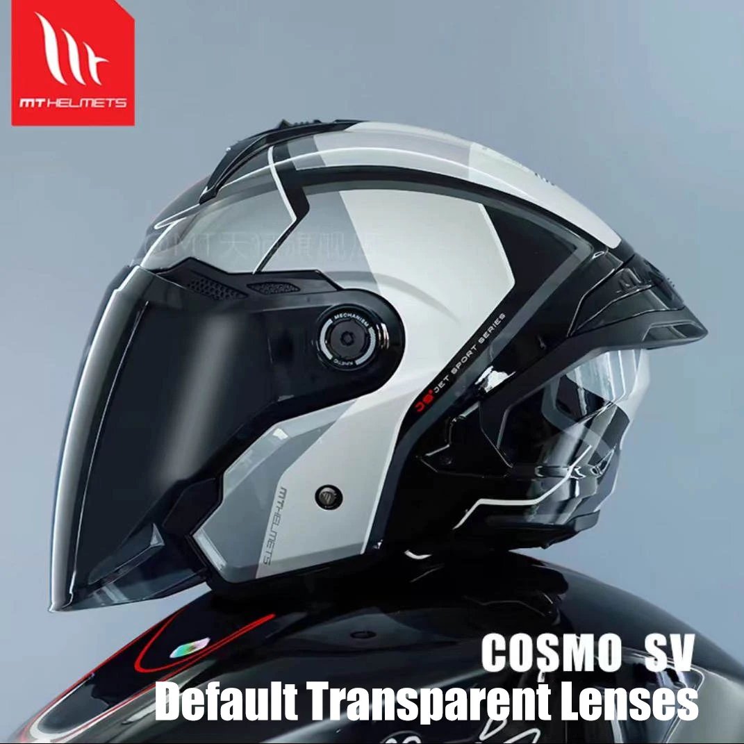 MT Motorcycle Helmet MT Cosmo SV 3/4 Open Face Helmet Men Women Breathable Double Lenses Tail Jet Scooter Motorbike Half Helmets