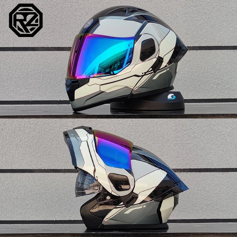 ORZ Personalised Motorcycle Full Face Helmet Men Women Fashion Dual Lens Helmets Motocross Racing Modular Flip Up Casco Moto