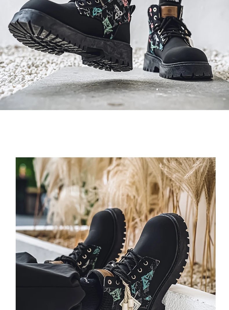 Men's Winter and Autumn High-top American Workwear Ankle Boots, Outdoor Anti-slip and Wear-resistant Sports and Cycling Boots
