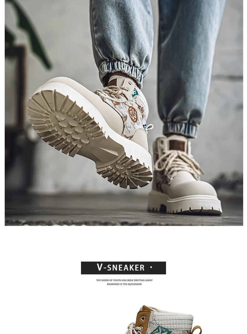 Men's Winter and Autumn High-top American Workwear Ankle Boots, Outdoor Anti-slip and Wear-resistant Sports and Cycling Boots
