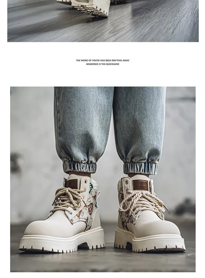 Men's Winter and Autumn High-top American Workwear Ankle Boots, Outdoor Anti-slip and Wear-resistant Sports and Cycling Boots