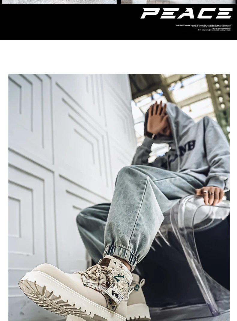 Men's Winter and Autumn High-top American Workwear Ankle Boots, Outdoor Anti-slip and Wear-resistant Sports and Cycling Boots