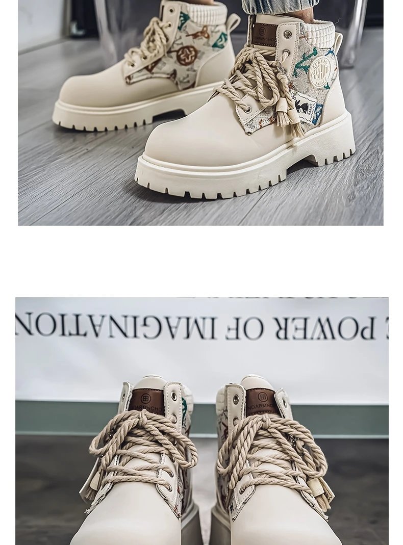 Men's Winter and Autumn High-top American Workwear Ankle Boots, Outdoor Anti-slip and Wear-resistant Sports and Cycling Boots
