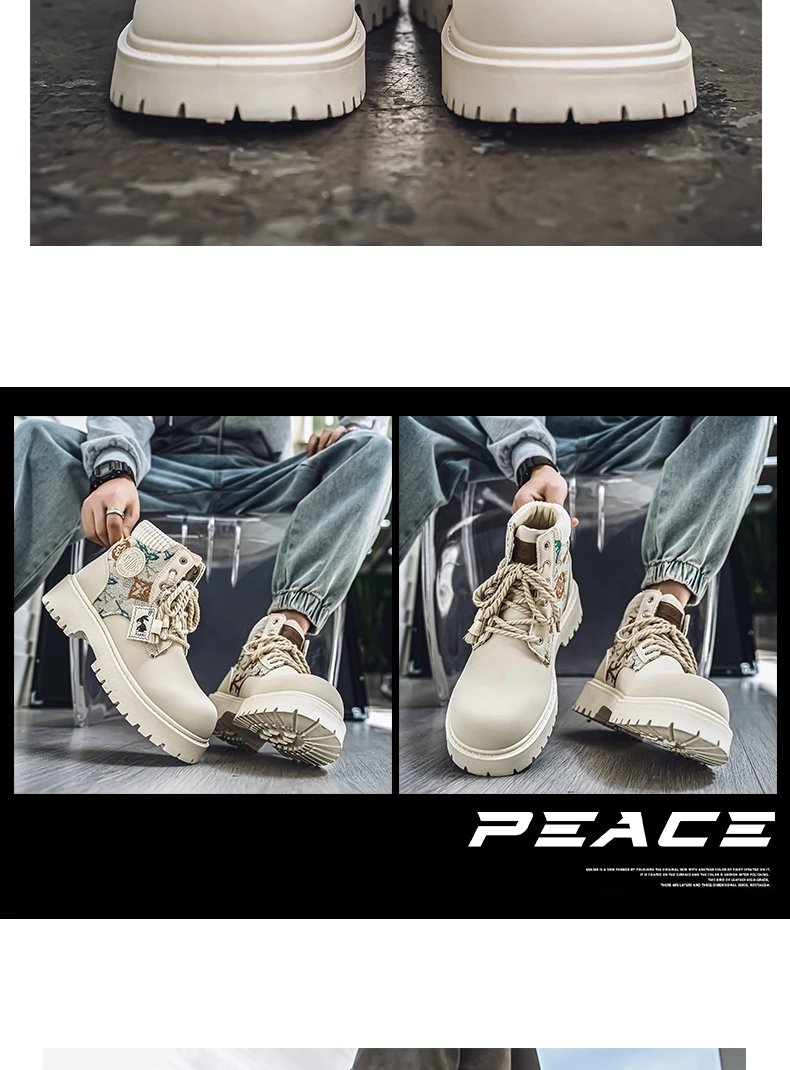 Men's Winter and Autumn High-top American Workwear Ankle Boots, Outdoor Anti-slip and Wear-resistant Sports and Cycling Boots