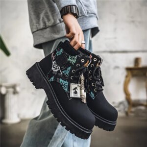 Men’s Winter and Autumn High-top American Workwear Ankle Boots, Outdoor Anti-slip and Wear-resistant Sports and Cycling Boots
