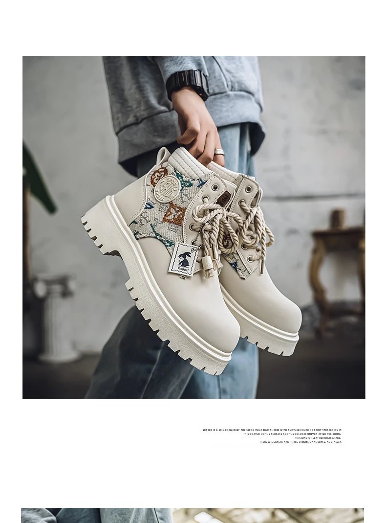 Men's Winter and Autumn High-top American Workwear Ankle Boots, Outdoor Anti-slip and Wear-resistant Sports and Cycling Boots