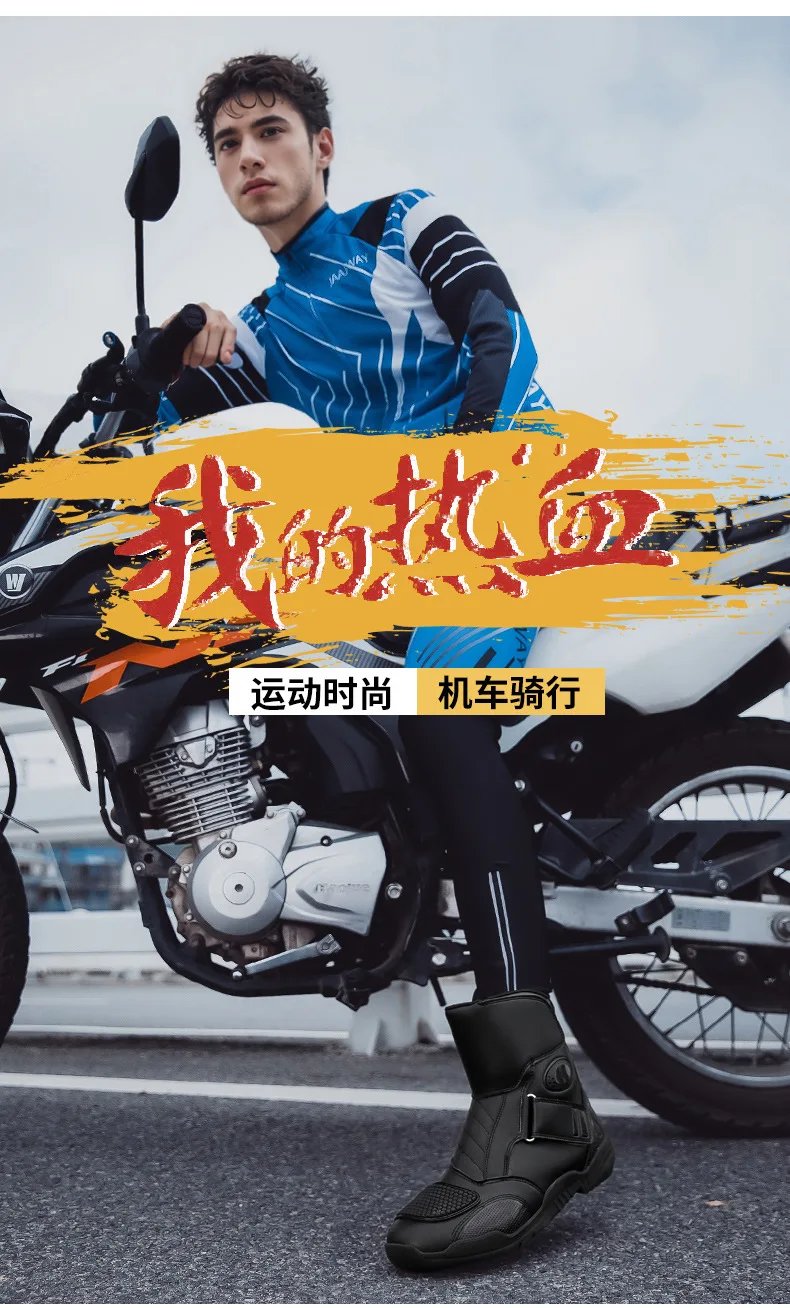 Summer Black Leather Motorcycle Shoes Men Women Waterproof Breathable Rally Boots Adventure Off-Road Motorcycle Boots Retro