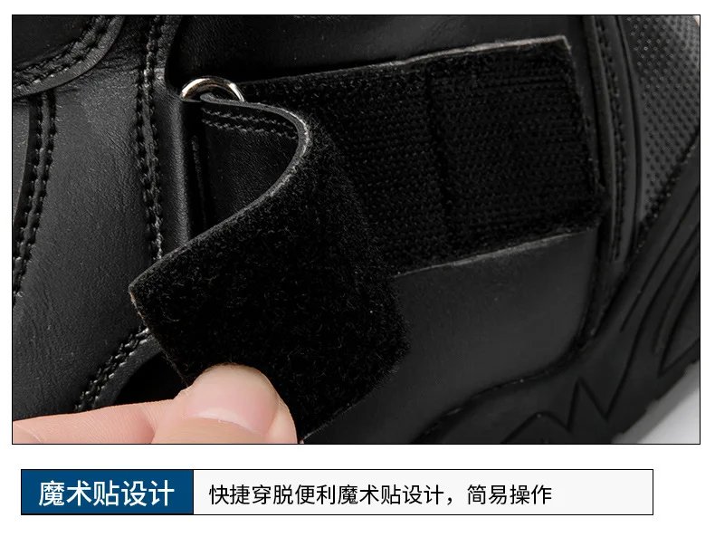 Summer Black Leather Motorcycle Shoes Men Women Waterproof Breathable Rally Boots Adventure Off-Road Motorcycle Boots Retro