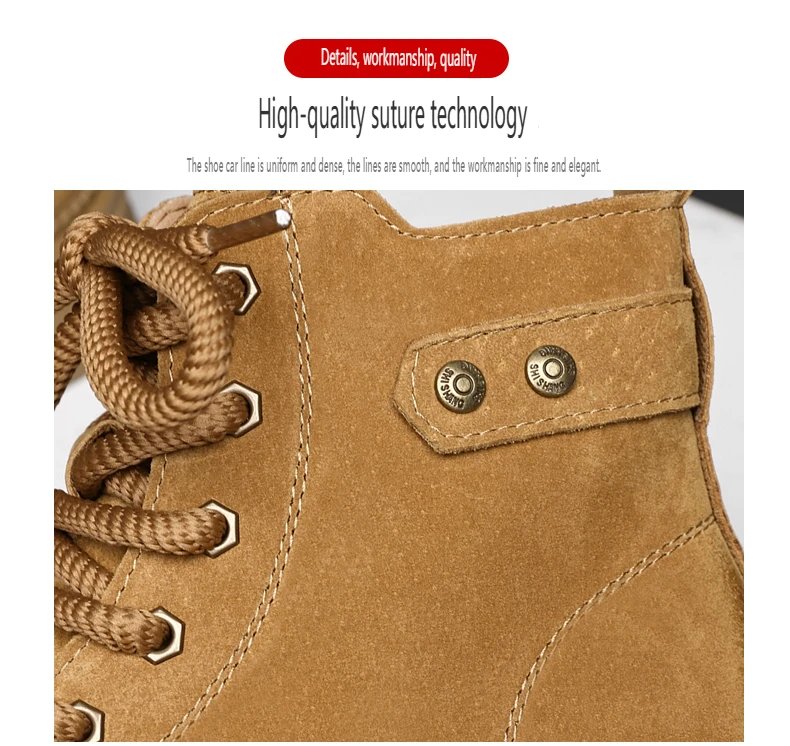 2026 New Men's British Style Boots - Outdoor Non-Slip Wear-Resistant Motorcycle Boots, Platform Elevator Work Boots