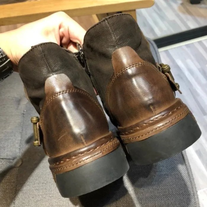 Autumn Winter Retro Men Motorcycle Leather Boots British Style Round Head High Top Shoes Casual Platform Boots Moto Street Gear Autumn Winter Retro Men Motorcycle Leather Boots British Style Round Head High Top Shoes Casual Platform Boots Moto Street Gear