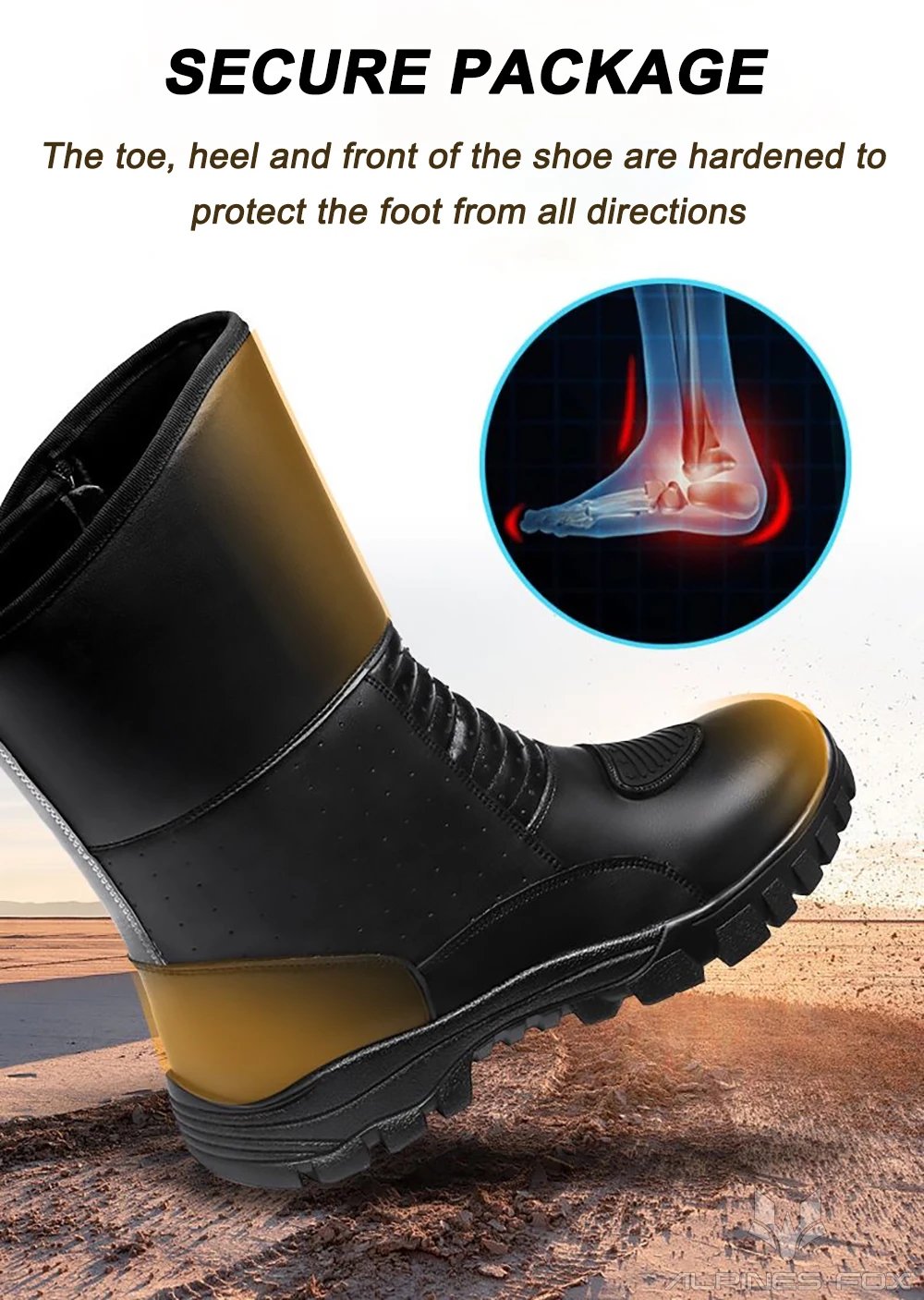Retro Motorcycle Touring Boots Leather Men's Motorbike Riding Shoes Waterproof Windproof Anti-fall Rider Shoes Four Seasons