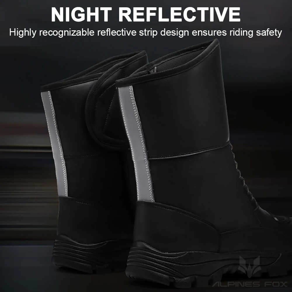 Retro Motorcycle Touring Boots Leather Men's Motorbike Riding Shoes Waterproof Windproof Anti-fall Rider Shoes Four Seasons
