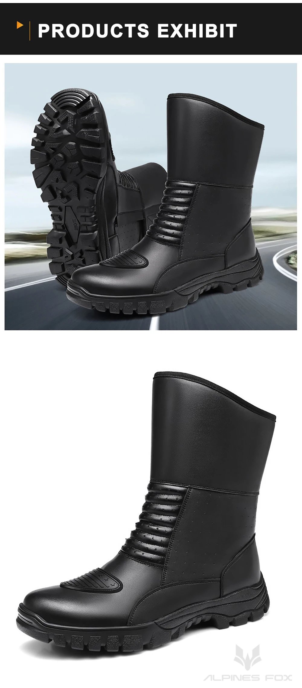 Retro Motorcycle Touring Boots Leather Men's Motorbike Riding Shoes Waterproof Windproof Anti-fall Rider Shoes Four Seasons