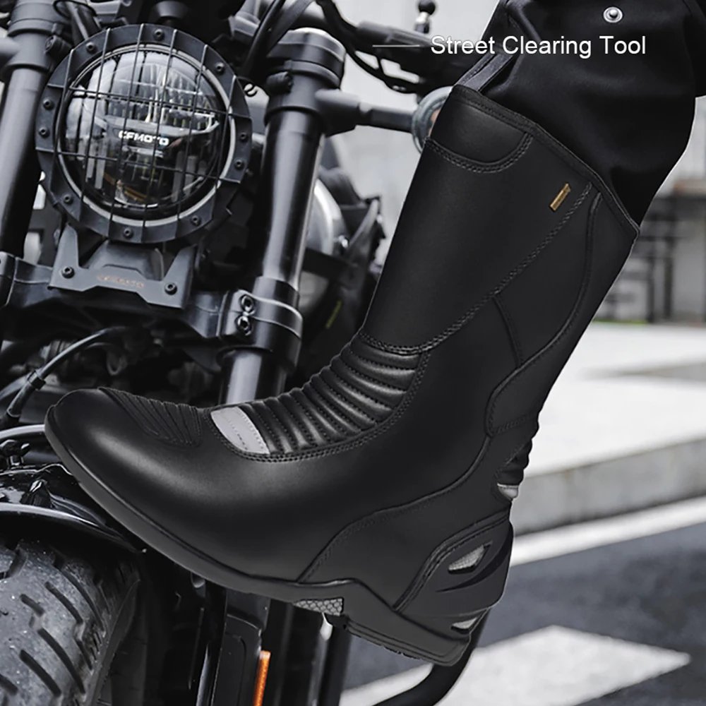 Motorcycle Boots Four Season Men's Outdoor Fashion High Top Motorbike Riding Shoes Anti-collision Motocross Protective Boots