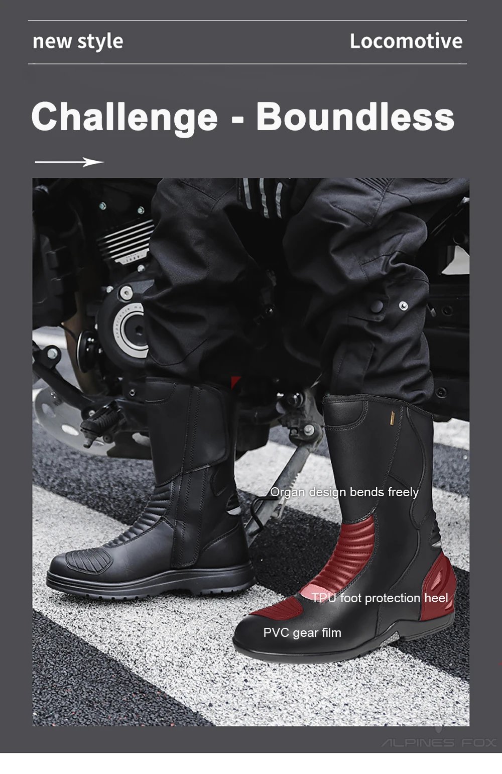 Motorcycle Boots Four Season Men's Outdoor Fashion High Top Motorbike Riding Shoes Anti-collision Motocross Protective Boots