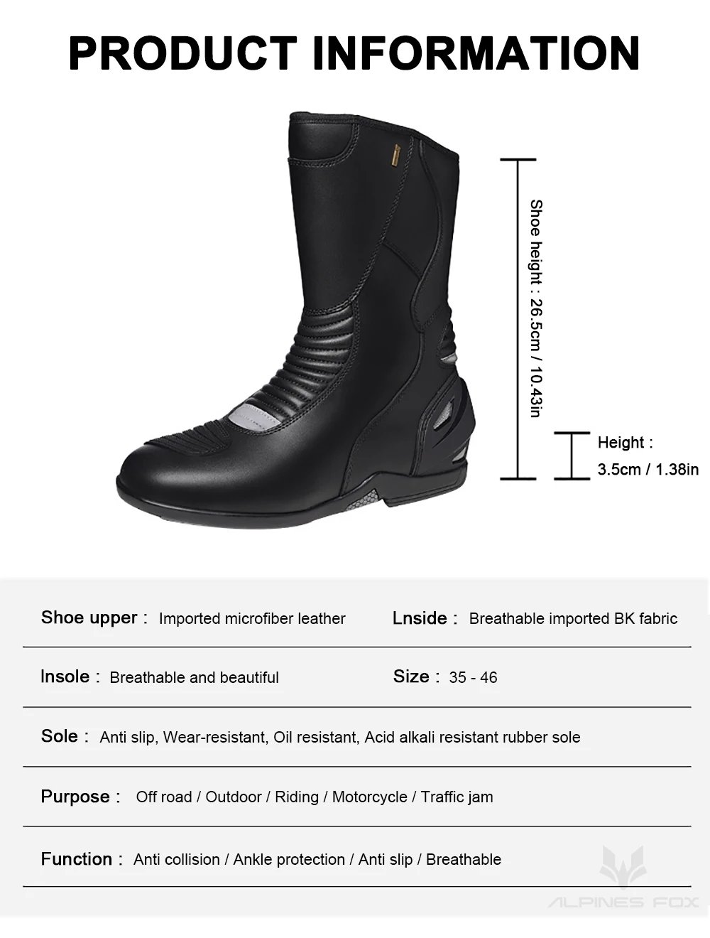 Motorcycle Boots Four Season Men's Outdoor Fashion High Top Motorbike Riding Shoes Anti-collision Motocross Protective Boots